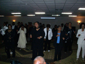 Everybody getting down to the music