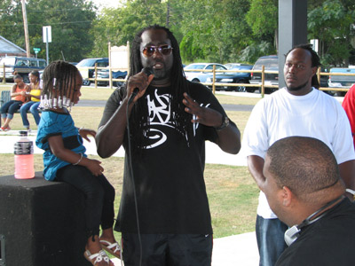 Recording artist Jimmie Fingerz and Tate of Presidential Thugz
