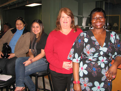 Local members of the community waiting to audition for roles in the movie Sho Nuff Roxie