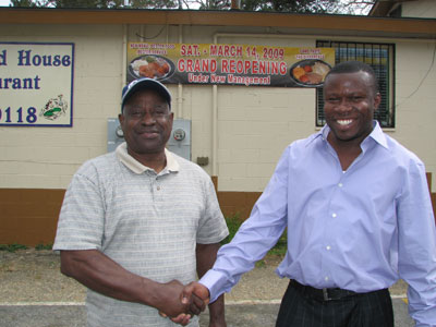 Mr. Nixon and Machroyce Corbitt, Sr. at Reopening