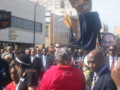 Al Sharpton and Jessie Jackson along with T.O.P.S. at the front of the line