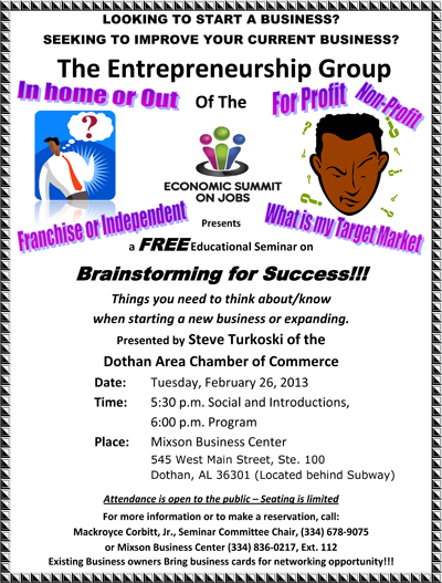 FREE Seminar - Brainstroming for Success