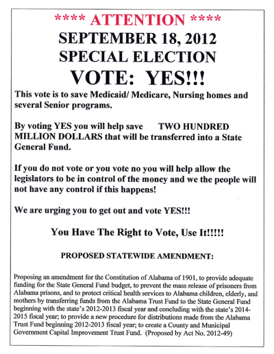 Special notice for September 18 election