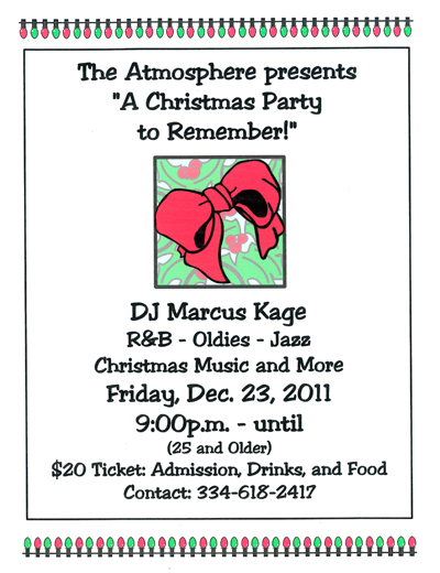 Christmas flyer for Atmosphere
