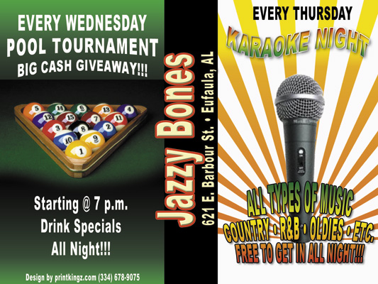 Pool Tournament and Karaoke at Jazzy Bones