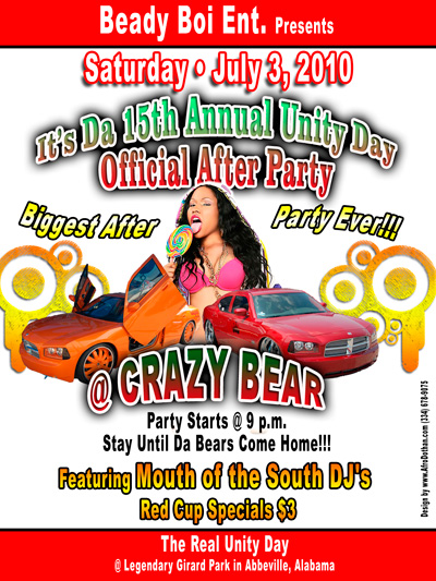 Official Unity Day After Party at Crazy Bear in Abbeville, AL