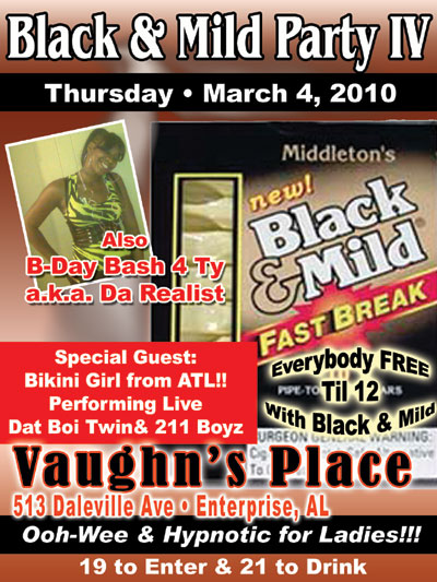 Black and Mild at Vaughn's Place