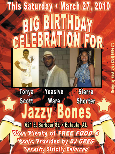 Jazzy Bones Saturday Birthday Celebration