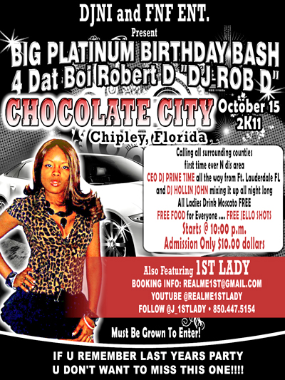 Big Platinum Birthday Bash Chocolate City Chipley Fl